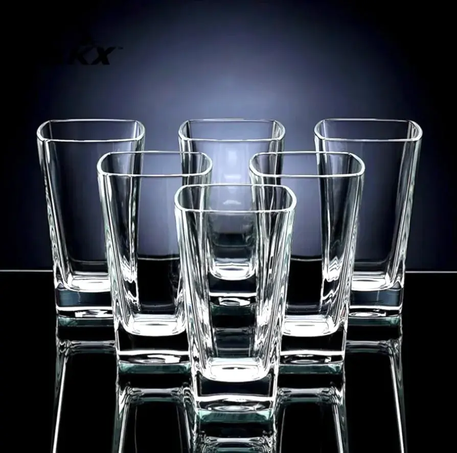 AKX Stylish Unbreakable Plastic Water, Juice, & Drinking Glass Set (Pack of 6, 300ml, Transparent) – Ideal for Water, Beer, Milk, Soda, and More