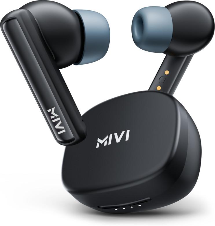 Mivi Duopods B1 (Just Launched)45Hrs Playtime, AI ENC for HD Call, Fast Charging, 5.3 Bluetooth Headset (Black, In the Ear)