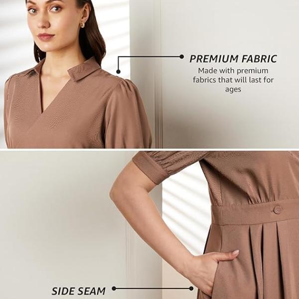 Symbol Premium Women's Fit & Flare Wrap Dress (Midi Length | Stylish | Desk-to-Dinner) (Available in Plus Sizes)