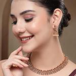 Shining Diva Fashion Latest Stylish Design Fancy Traditional Necklace Jewellery Set for Women (16781s)