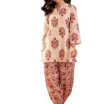 EthnicJunction Women's Linen Floral Print Summer Wear Straight Short Kurti With farshi Salwar Set | Kurta Pant Set | Office wear Kurta Set | Vacation wear Kurta set