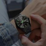 OLEVS Original Men's Diamond Watch Analog Quartz Stainless Steel Calendar Business Dress Watch with Luminous Waterproof Casual Wristwatch