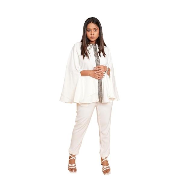 Noorani Glam Set for Women | Scuba Fabric Ethnic Co-Ord Set