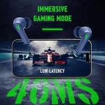 pTron Bassbuds Rogue W/ 40Ms Low-Latency Gaming,Clear Calls,50Hrs Playtime,Pristine Sound,V5.3 Bluetooth in Ear Headphones,Snug-Fit,RGB Lights,Touch Control,Voice Assist,IPX5 Water Resistant (Navy)