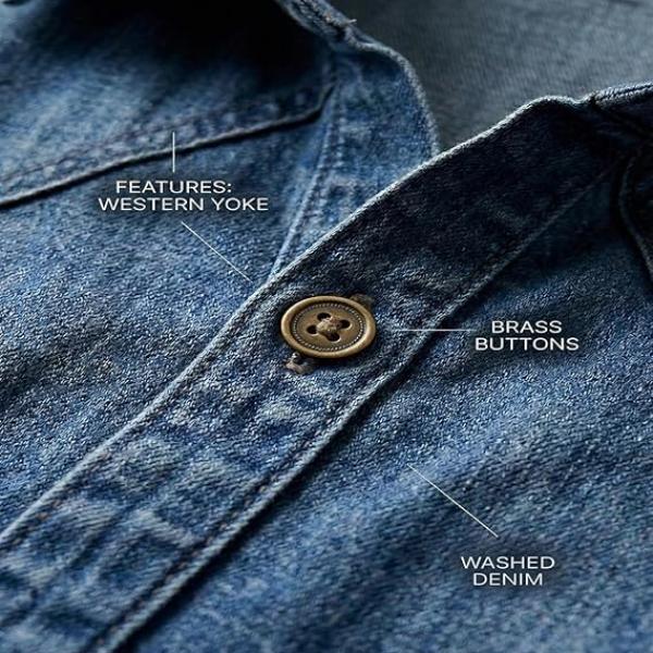 Women's Classic Denim Shirt - Long Sleeve Button Down Jean Shirt, Relaxed Fit Light Wash Cotton Chambray Blouse, Casual Western Style Oversized Shacket for Layering, Soft Lightweight Top Blue