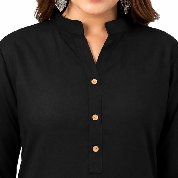 Kyraa Women Solid Tunic Top for Jeans | 3/4 Sleeve Regular Fit Short Kurti | Office Wear & Casual Wear Top for Women | Comfortable Fully Stitched Tunic Top