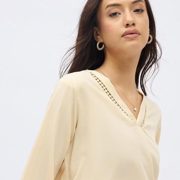 SheWill Printed Top with Contrast Tipping – Stylish Ethnic & Western Tops for Women – Summer Travel Wear, Trendy Tops for Jeans, Lightweight & Comfortable Casual Wear