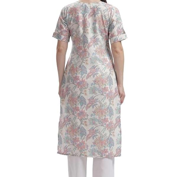 Women’s Linen–Cotton Kurta & Dupatta Set | Beige Base with Multicolour Floral Print | Ultra-Soft, Lightweight & Everyday Comfort | S to 2XL | Top and Dupatta Only