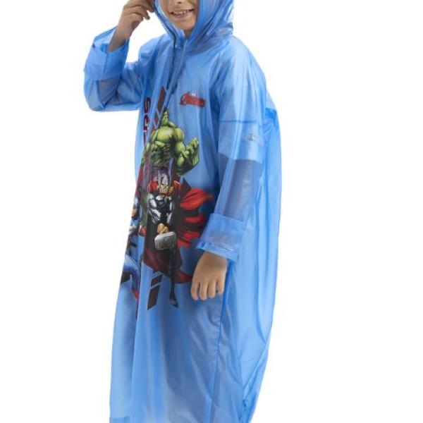 Avengers Boy's Full-Sleeve Raincoat - 4 To 5 Years (Sky Blue) : 27 Inch