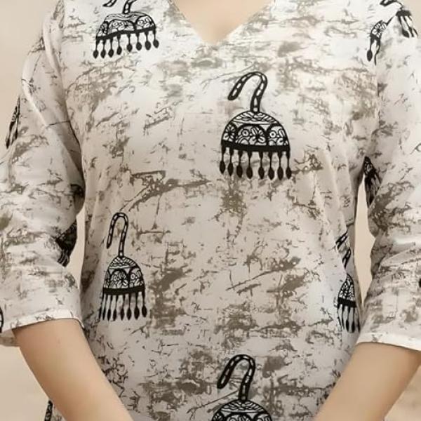 Print Rayon Kurta for Women | Regular Fit Top | Stylish Top for Girls | Top for Office | Kurti for Women