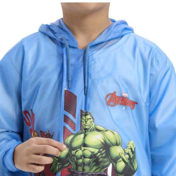Avengers Boy's Full-Sleeve Raincoat - 4 To 5 Years (Sky Blue) : 27 Inch
