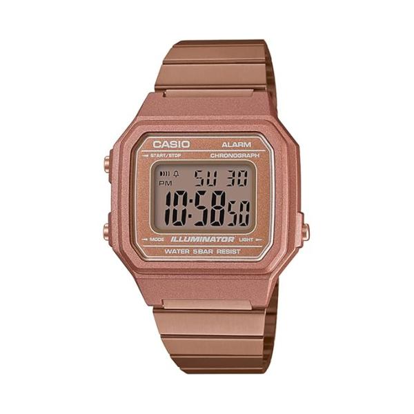 Casio Unisex-Adult Vintage B650WC-5ADF Rose Gold Digital Dial Rose Gold Stainless Steel Band D200