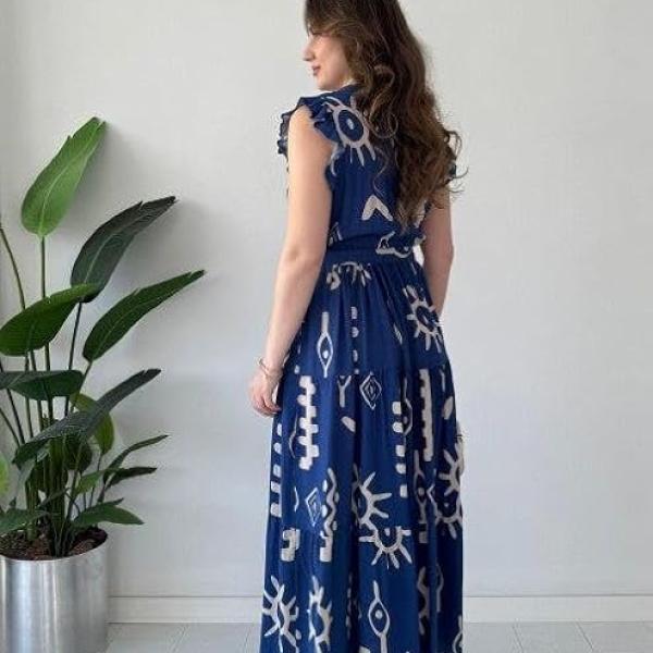 Modestouze Attires Dress for Women Western Maxi Style, Indo Western Dresses, One Piece Long Gown, A Line Flared Pattern, Ethnic Look Outfit for Women