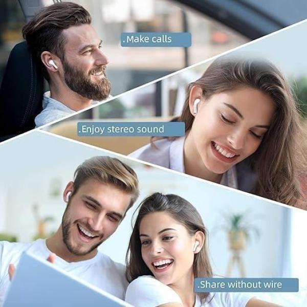 Reny Enterprise Wireless Earbuds Bluetooth 5.1 TWS Earphones Full Touch Control Headphones Built-in Microphone Immersive Sound Quality Ensure Fast Stable & Connection Smart (Black)