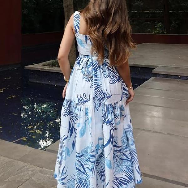 GRECIILOOKS Maxi Dress for Women | Long One Piece Outfit | Casual Western and Stylish Party Outfit | Trendy Summer Fashion for Womens