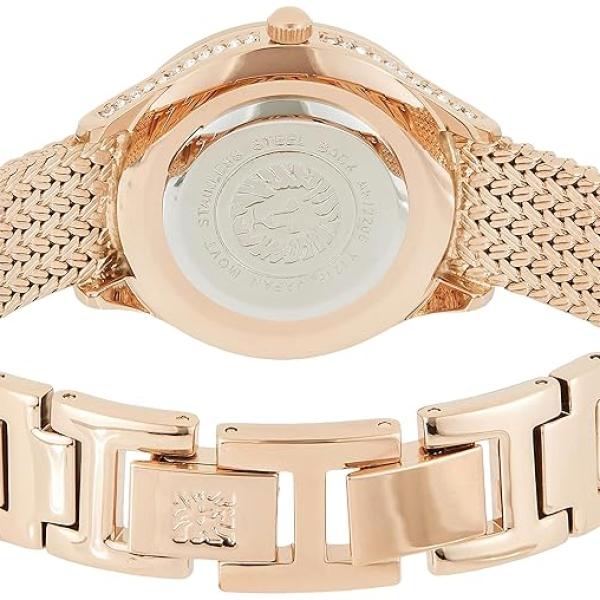 Anne Klein Women's Premium Crystal Accented Mesh Bracelet Watch
