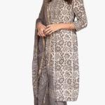 KLOSIA Women's Printed Straight Kurta and Pant with Dupatta Set