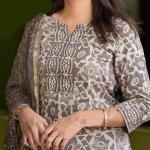 KLOSIA Women's Printed Straight Kurta and Pant with Dupatta Set