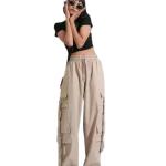 Women's Mid-Rise Regular Fit Full-Length Jeans Cargos with 6 Pockets Cotten Blended Jeans Cargos for Girls, Stylish Outdoor & Casual Wear,Size Fit- Small to XL