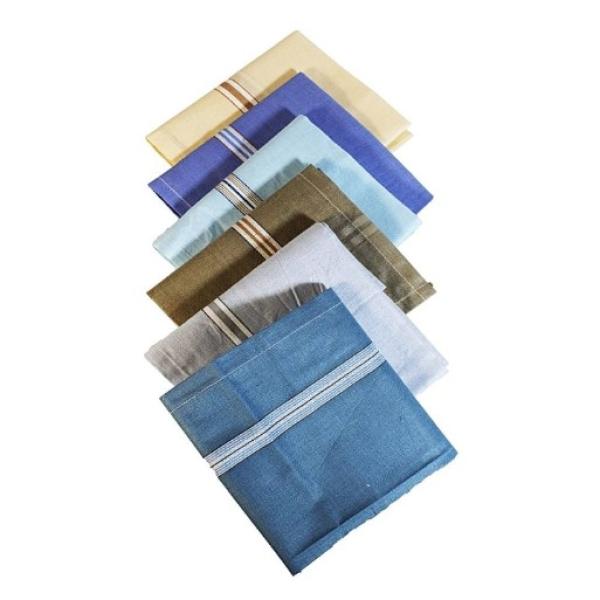 No Fuss Gent's Hanky - Multicolour : 6 Pieces