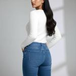 Women’s V Neck Ribbed Full Sleeve Top for Women Stylish Fitted Ribbed Top for Jeans | Casual Office Tops for Women | Western Tops for Women Stylish