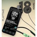 Zimo AeroFlex Bluetooth 5.2 Wireless in-Ear Headphones, 18Hrs Playtime, Deep Bass, HD Calls, Dual Device Pairing, Voice Assist, Type-C Fast Charge Wireless Neckband, IPX4 (Green & Active Black)