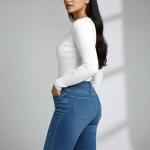 Women’s V Neck Ribbed Full Sleeve Top for Women Stylish Fitted Ribbed Top for Jeans | Casual Office Tops for Women | Western Tops for Women Stylish