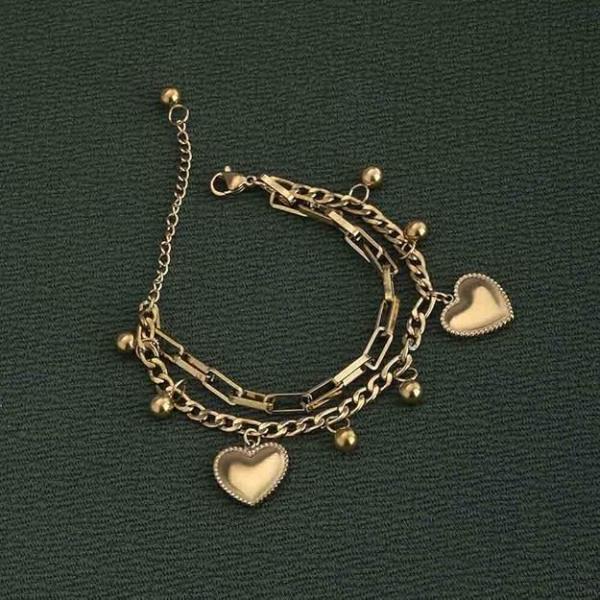 PALMONAS Hearts All Over Bracelet for Women - Jewellery Gift for Girls & Women, Waterproof Anti Tarnish Bracelets | Stylish & Trendy Bracelet for Ladies