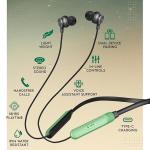 Zimo AeroFlex Bluetooth 5.2 Wireless in-Ear Headphones, 18Hrs Playtime, Deep Bass, HD Calls, Dual Device Pairing, Voice Assist, Type-C Fast Charge Wireless Neckband, IPX4 (Green & Active Black)