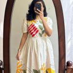 ROYALICA Women's Pure Cotton Maxi Midi Dress Western Dress for Women Elegant Floral Printed Long Dresses | Soft & Breathable Fabric | Casual Trending Dress for Women