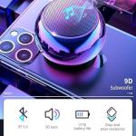 EDNITA jbl Ultra Mini Wireless Bluetooth Speaker with Heavy Metal Electroplating Round Speaker | Wireless Power Button Controlled, Long Lasting Battery & Quick Charge Pack of 1 (Multicolor)