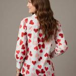 GRECIILOOKS Printed Shirts for Women`s | Stylish Heart Print Full Sleeve Shirt for Women | Comfortable Rich Collared Womens Shirt |Casual Trendy Outfit
