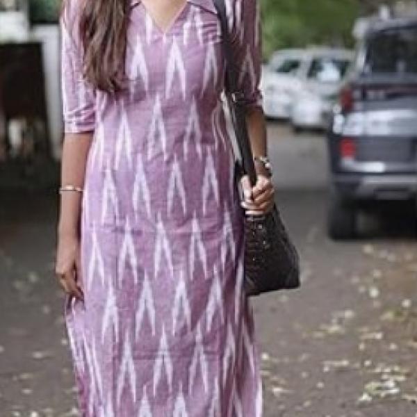 GoSriKi Women's Cotton Ikat Print Kurta Set | Soft Fabric | Stylish Ethnic Suit