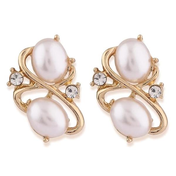 Shining Diva Fashion Latest Stylish Design Fancy Pearl Bracelet Earrings Necklace Jewellery Set for Women (15214s)