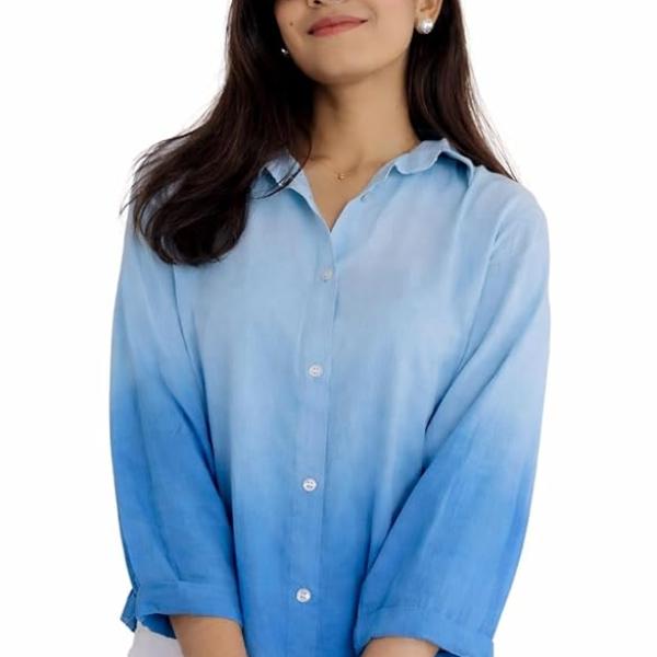 Women's Korean Style 3/4 Sleeve Oversized Button Down|| Workwear Top Shirt for Office & Casual Wear Women Shirt || Shirt for Woman || Top for Women (L-98-101)