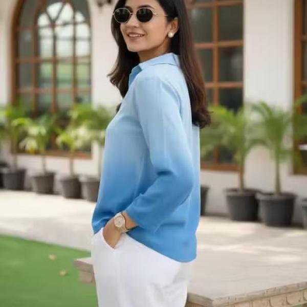 Women's Korean Style 3/4 Sleeve Oversized Button Down|| Workwear Top Shirt for Office & Casual Wear Women Shirt || Shirt for Woman || Top for Women (L-98-101)