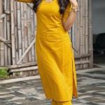ANNI Designer Women's Viscose Straight Printed Kurta with Pant | Ethnic Indian Kurta Set | Round Neck Keyhole Design | Elbow Sleeve Traditional Dress | Office Occasion Outfit
