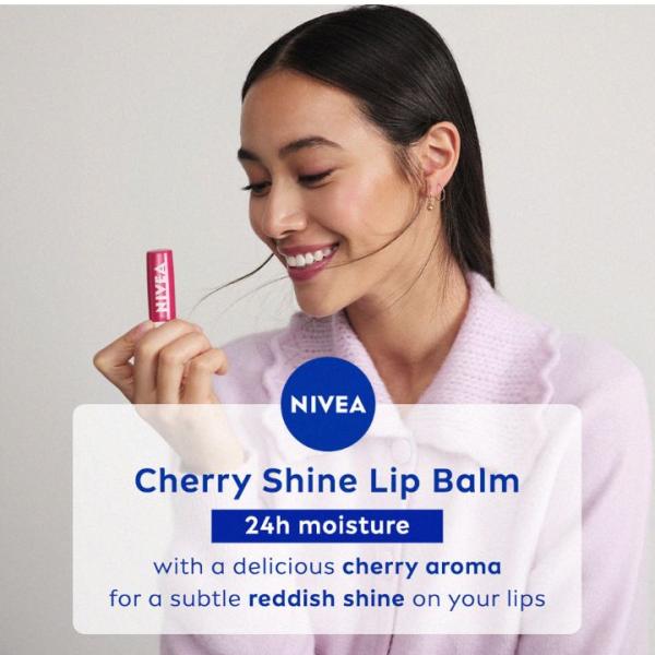 Nivea cherry shine caring lip balm :4.8 g
