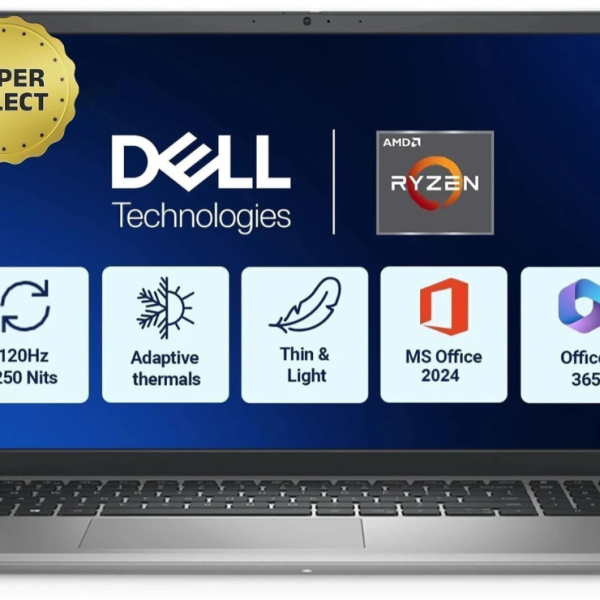 DELL 15 Microsoft Office Home 2024 AMD Ryzen 5 Hexa Core 7530U - (16 GB/512 GB SSD/Windows 11 Home) 3535 / 15DC15255 Thin and Light Laptop (15.6 Inch, Platinum Silver, 1.67 Kg, With MS Office)