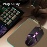ZEBRONICS Zeb Phero Wired Ambidextrous Optical  Gaming Mouse DPI Switch, High Precision, Plug & Play, 4 Buttons (USB 2.0, RAINBOW LED)