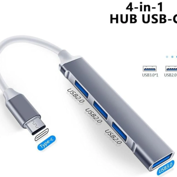 Henture USB Hub Type C to 4 USB-A Ports Compatible for PC, MacBook, Mobile 3.0 USB Hub (C Type)