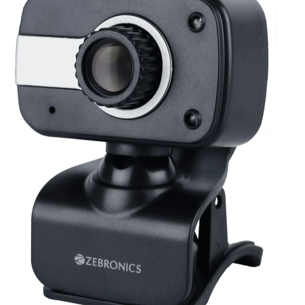 ZEBRONICS Zeb-Crystal Clear VGA  Webcam 480p, with Microphone, Night vision, USB Connectivity (Black)