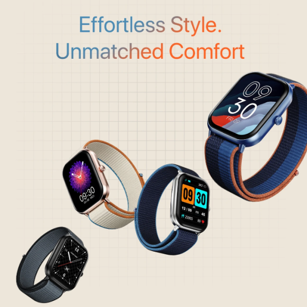 Fire-Boltt Hunter Nyluxe 51.1mm (2.01) HD Display Buetooth Calling with Single Chipset Smartwatch (Charcoal Grey Strap, Free Size)