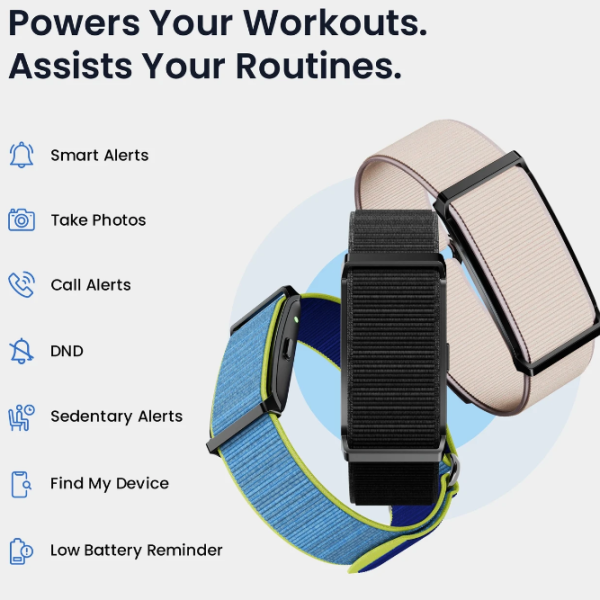 Pebble Qore Fitness Band 45-Day Battery,100+ Sports Modes & Health Suite,Remote Camera (Black Strap, Size : Free Size)
