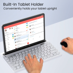 Portronics Bubble Dock Bluetooth, Wireless Handheld Laptop Keyboard Compatible with Desktop, Laptop, Mac with Tablet/Smartphone holder 12 inch wide & On/Off switch,Compact Tenkeyless (White)