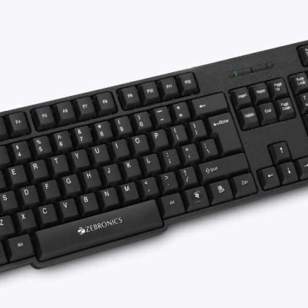 ZEBRONICS Zeb-K20 / Zeb-K65 Wired USB Standard Desktop Keyboard Compatible with Desktop, Laptop, Mac UV Coated Keys, USB Interface, Retractable Stand, Plug and Play (Black)