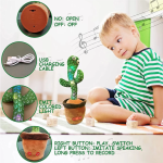 Kidnity Cactus Toy Plant Talking Dancing Voice Repeat Dancing Recording 120 Songs 1 Pack (Green)