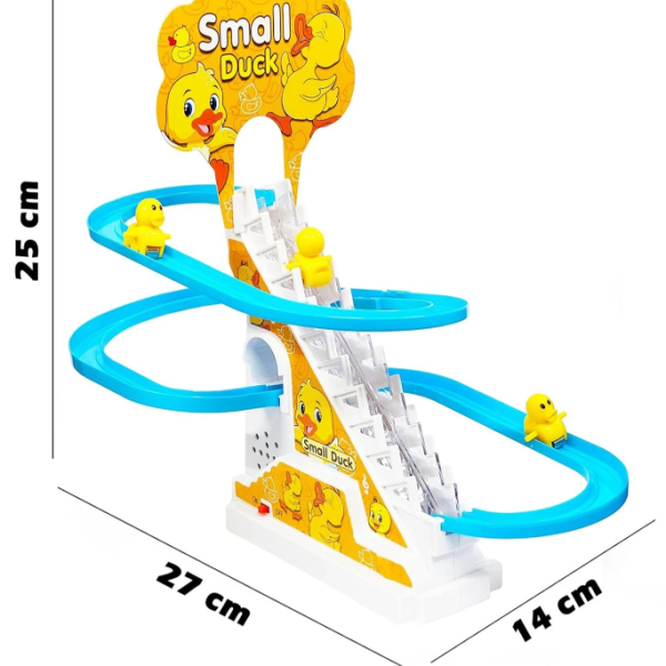J K INTERNATIONAL Duck Slide Toy Set,Duck Track Toys for Kids - Small Ducks Stair Climbing Toys (Multicolor)