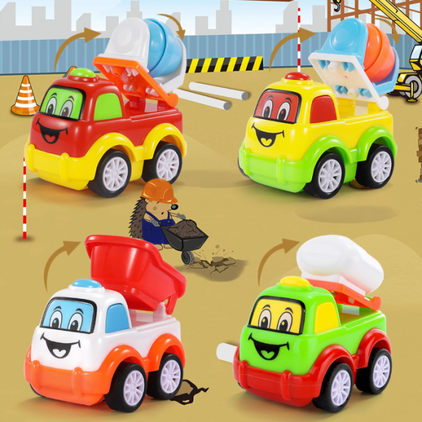 weegly Unbreakable Pull Back Vehicles| Push and Go Crawling Toy for Kids (Multicolor, Pack of: 6)
