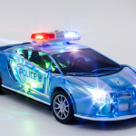 twist n turn 3D Police Friction Car Toy with Lights & Music (White)